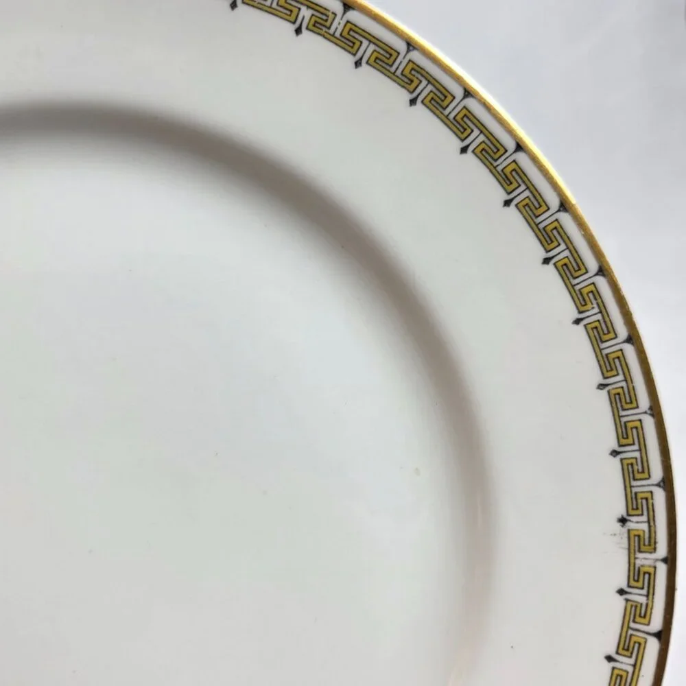 FOUR Haviland Albany Salad Plates Schleiger 107A Yellow & Black Key